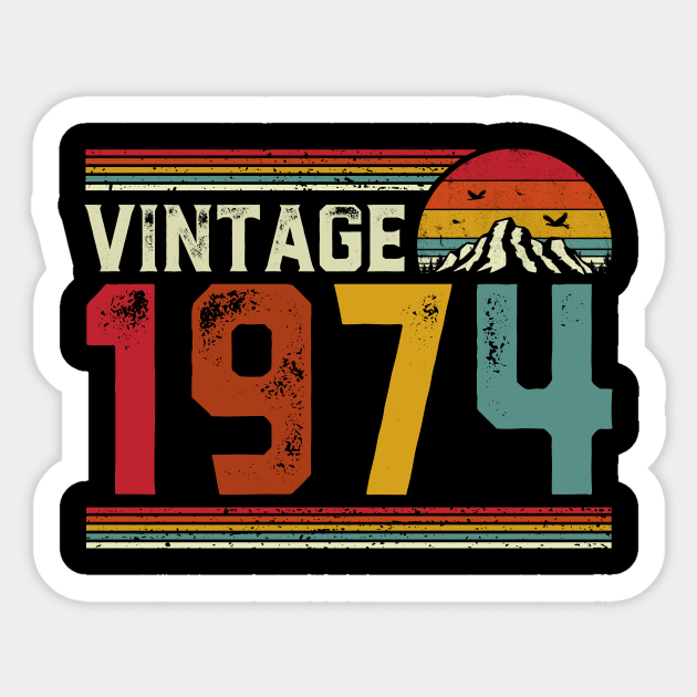 Vintage 1974 Birthday Gift Retro Style Sticker by Foatui